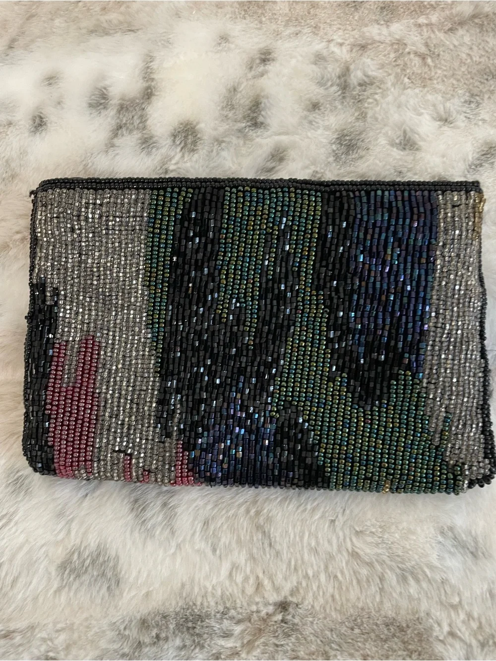 Neiman Marcus beaded Multi-Color Women's Clutch Bag - Pink, Black & Gold